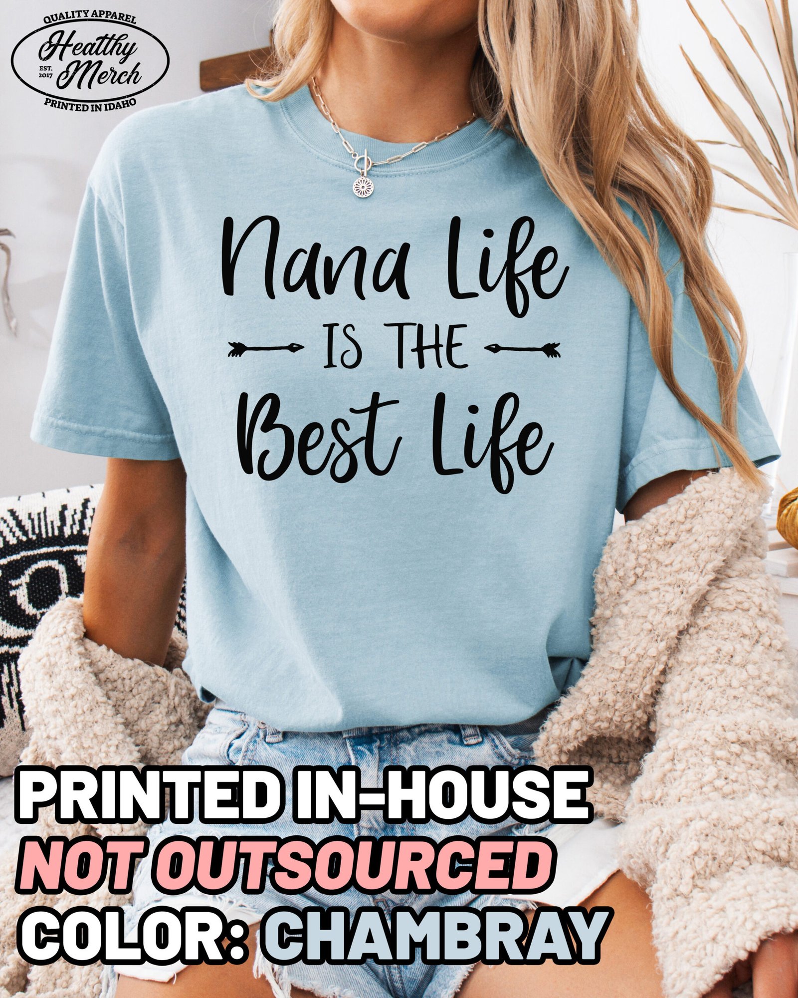 Nana Life is the Best Life Shirt Comfort Colors Grandma Tee - Image 5