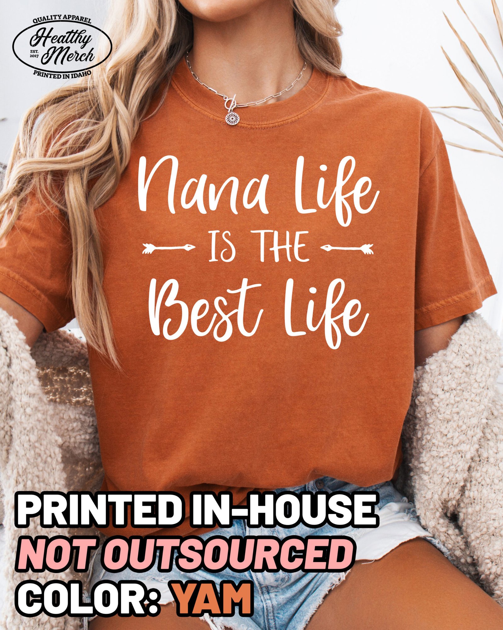 Nana Life is the Best Life Shirt Comfort Colors Grandma Tee - Image 8
