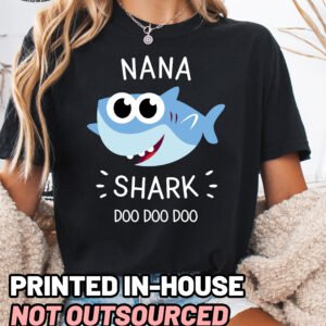 Nana Shark Shirt Comfort Colors Grandma Tee - Image 8