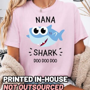 Nana Shark Shirt Comfort Colors Grandma Tee - Image 10