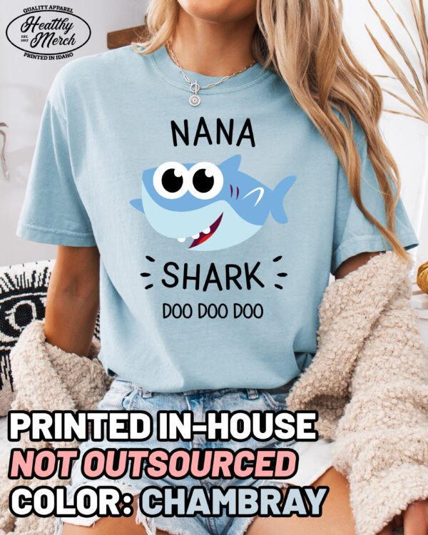 Nana Shark Shirt Comfort Colors Grandma Tee