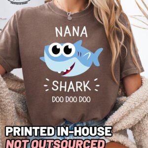 Nana Shark Shirt Comfort Colors Grandma Tee - Image 6