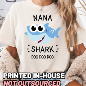 Nana Shark Shirt Comfort Colors Grandma Tee - Image 7