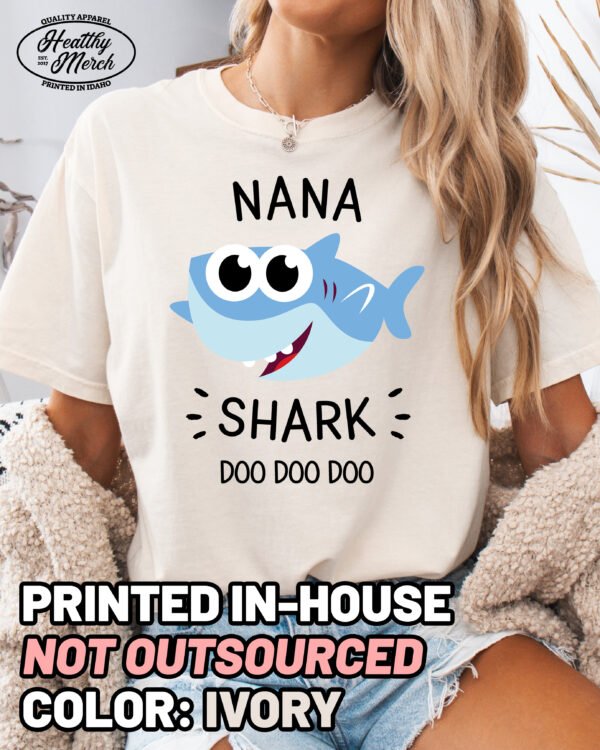 Nana Shark Shirt Comfort Colors Grandma Tee