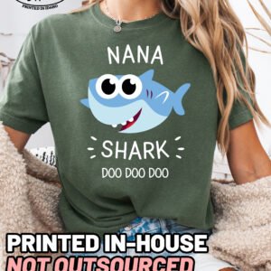 Nana Shark Shirt Comfort Colors Grandma Tee - Image 5