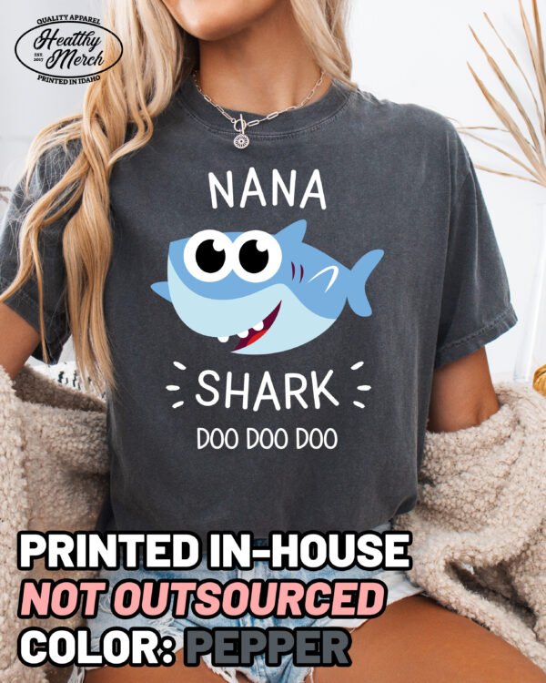 Nana Shark Shirt Comfort Colors Grandma Tee