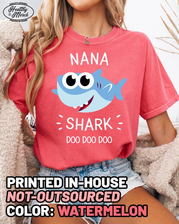 Nana Shark Shirt Comfort Colors Grandma Tee