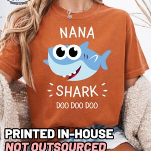 Nana Shark Shirt Comfort Colors Grandma Tee - Image 4
