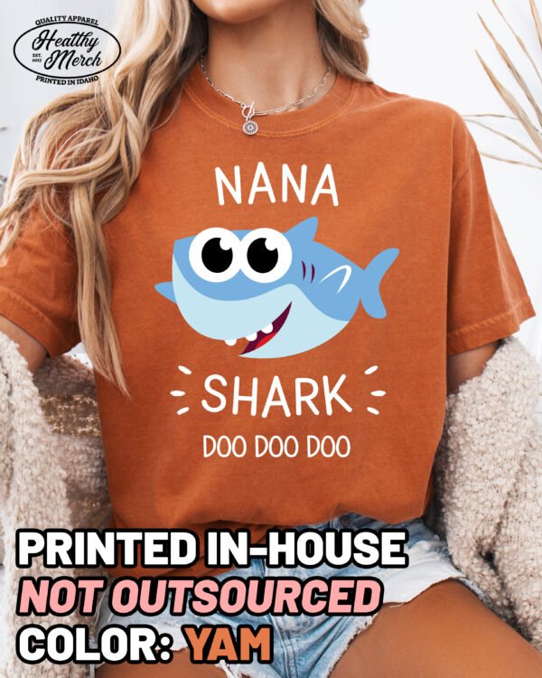 Nana Shark Shirt Comfort Colors Grandma Tee