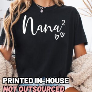 Custom Nana Squared Shirt Comfort Colors Personalized Grandma Tee - Image 6