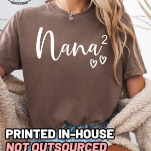 Custom Nana Squared Shirt Comfort Colors Personalized Grandma Tee - Image 4