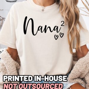 Custom Nana Squared Shirt Comfort Colors Personalized Grandma Tee - Image 5