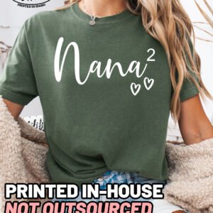 Custom Nana Squared Shirt Comfort Colors Personalized Grandma Tee