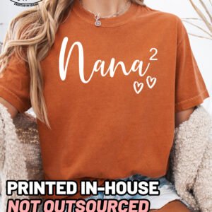 Custom Nana Squared Shirt Comfort Colors Personalized Grandma Tee - Image 10