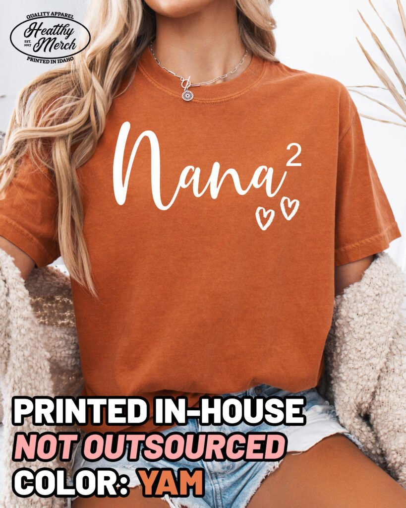Custom Nana Squared Shirt Comfort Colors Personalized Grandma Tee