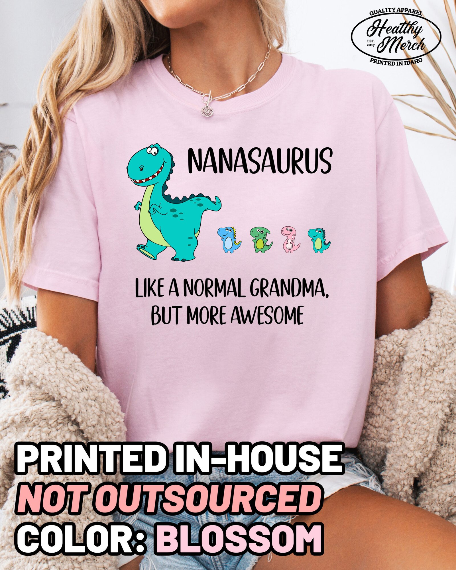 Custom Nanasaurus Followers Shirt Comfort Colors Nana Grandma Tee - Image 11
