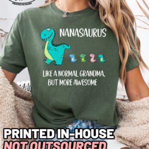 Custom Nanasaurus Followers Shirt Comfort Colors Nana Grandma Tee - Image 6
