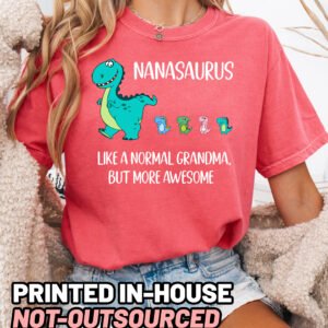 Custom Nanasaurus Followers Shirt Comfort Colors Nana Grandma Tee - Image 12