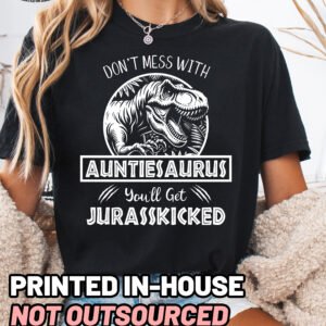 Jurassic Auntiesaurus Shirt Comfort Colors Aunt Tee - Image 5