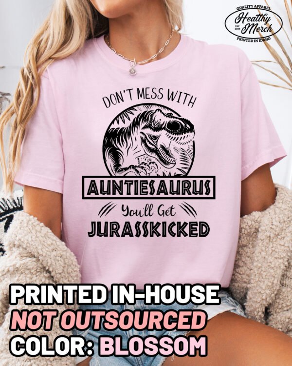 Jurassic Auntiesaurus Shirt Comfort Colors Aunt Tee