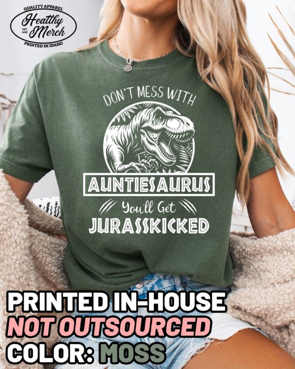 Jurassic Auntiesaurus Shirt Comfort Colors Aunt Tee