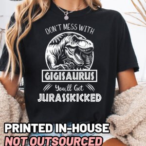 Jurassic Gigisaurus Shirt Comfort Colors Gigi Tee Grandma Shirt - Image 7
