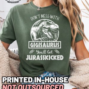 Jurassic Gigisaurus Shirt Comfort Colors Gigi Tee Grandma Shirt - Image 4