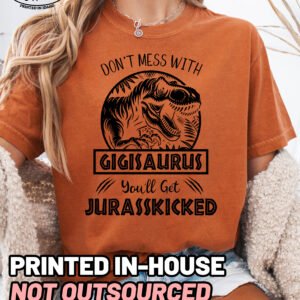 Jurassic Gigisaurus Shirt Comfort Colors Gigi Tee Grandma Shirt - Image 11