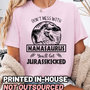 Jurassic Nanasaurus Shirt Comfort Colors Nana Grandma Tee - Image 5