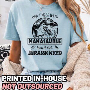 Jurassic Nanasaurus Shirt Comfort Colors Nana Grandma Tee - Image 4