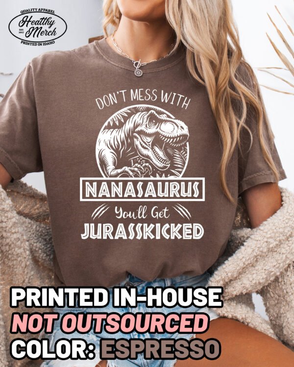 Jurassic Nanasaurus Shirt Comfort Colors Nana Grandma Tee