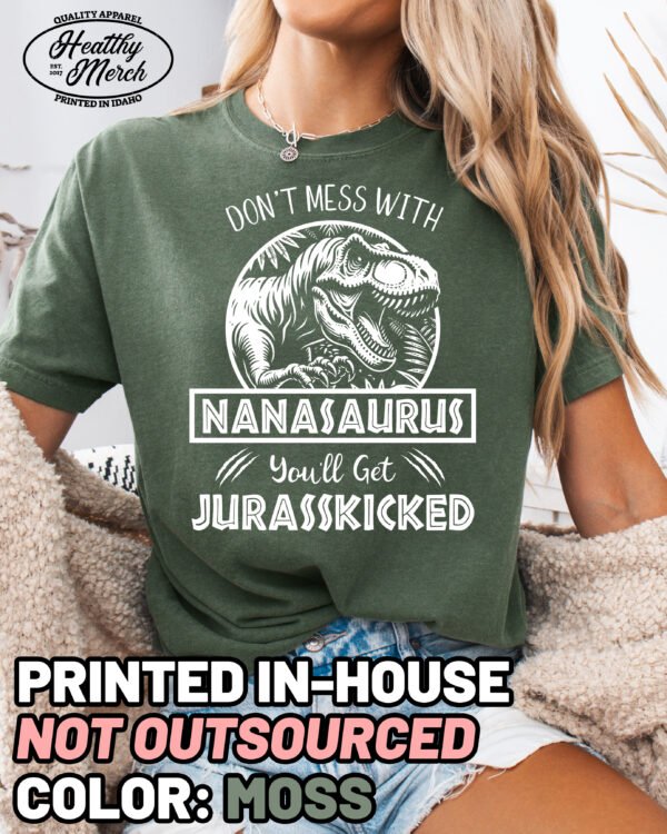 Jurassic Nanasaurus Shirt Comfort Colors Nana Grandma Tee