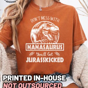 Jurassic Nanasaurus Shirt Comfort Colors Nana Grandma Tee - Image 6