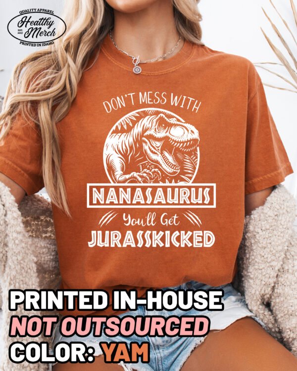 Jurassic Nanasaurus Shirt Comfort Colors Nana Grandma Tee