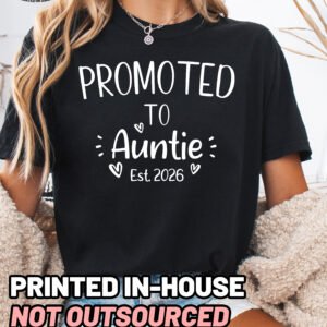 Custom Promoted to Auntie Shirt Comfort Colors New Aunt Tee - Image 4