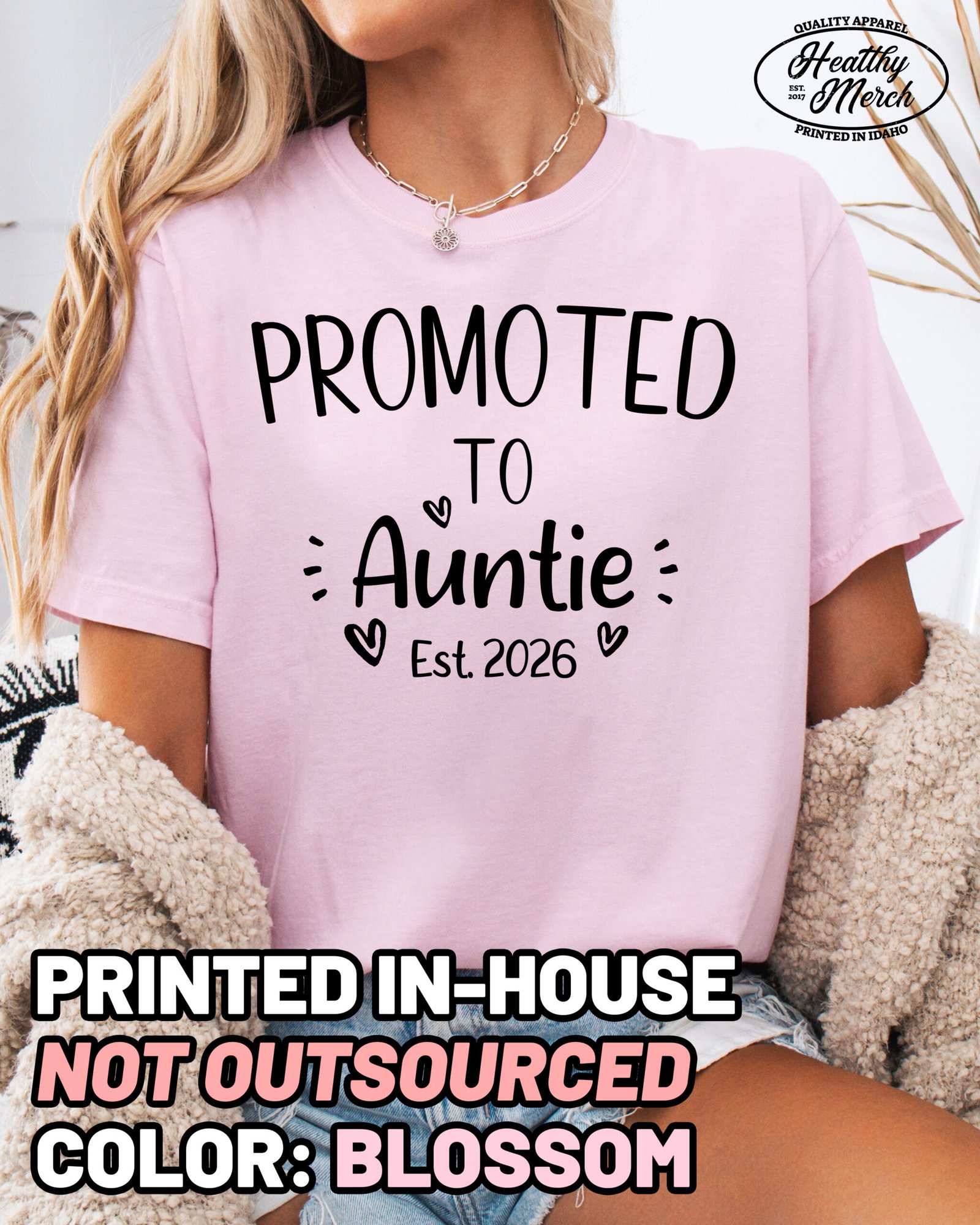 Custom Promoted to Auntie Shirt Comfort Colors New Aunt Tee - Image 6