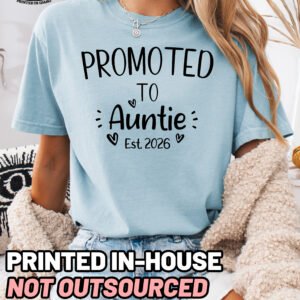 Custom Promoted to Auntie Shirt Comfort Colors New Aunt Tee - Image 5