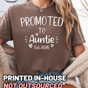 Custom Promoted to Auntie Shirt Comfort Colors New Aunt Tee - Image 10