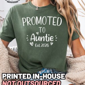 Custom Promoted to Auntie Shirt Comfort Colors New Aunt Tee - Image 9