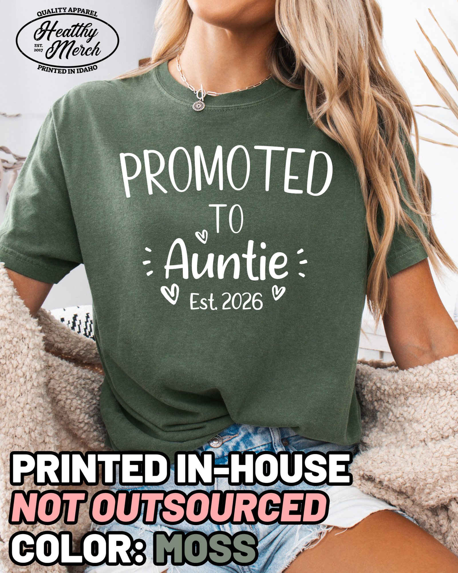 Custom Promoted to Auntie Shirt Comfort Colors New Aunt Tee - Image 9