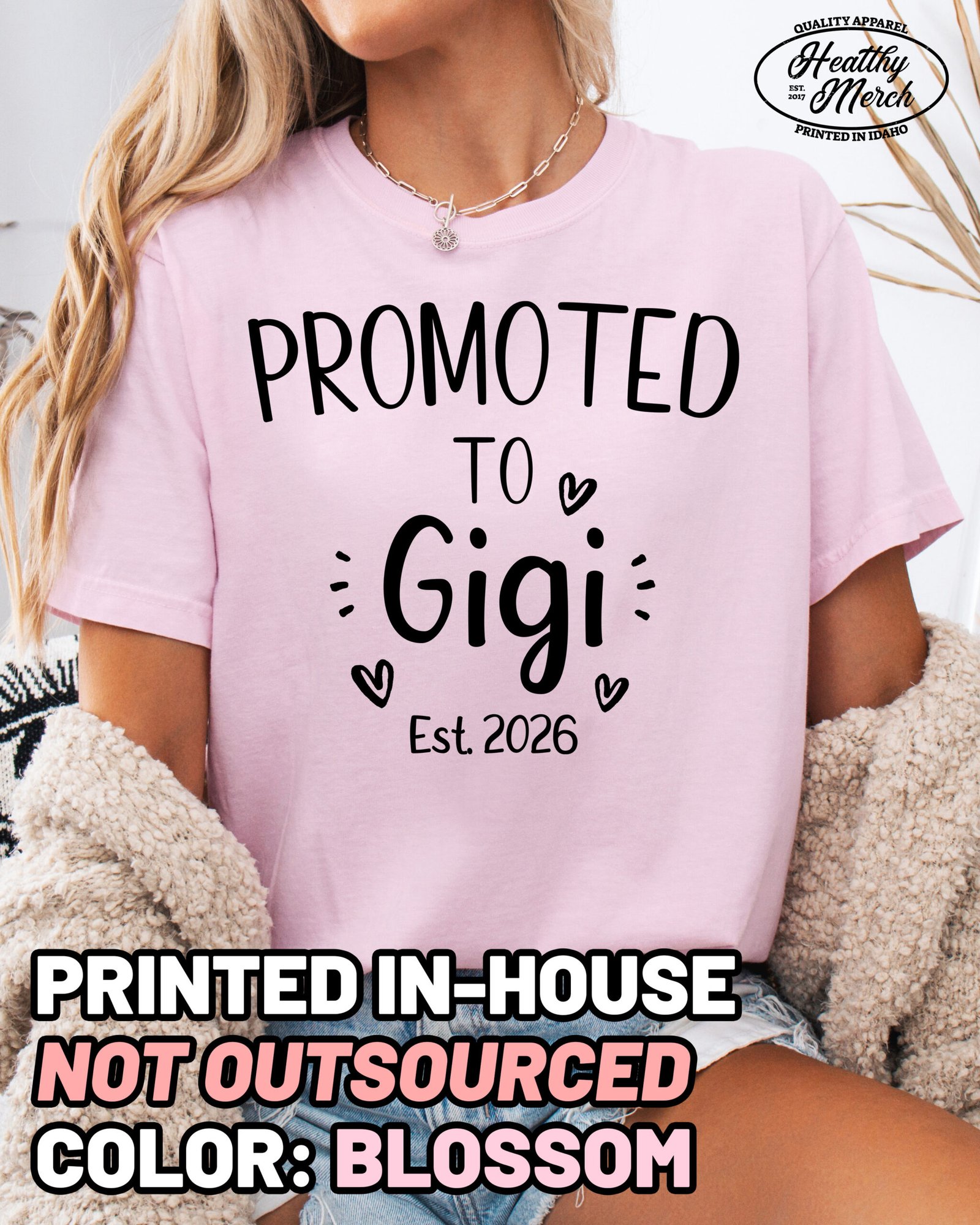 Custom Promoted to Gigi Shirt Comfort Colors Grandma Tee - Image 4