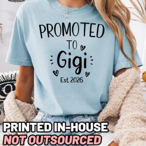 Custom Promoted to Gigi Shirt Comfort Colors Grandma Tee - Image 11