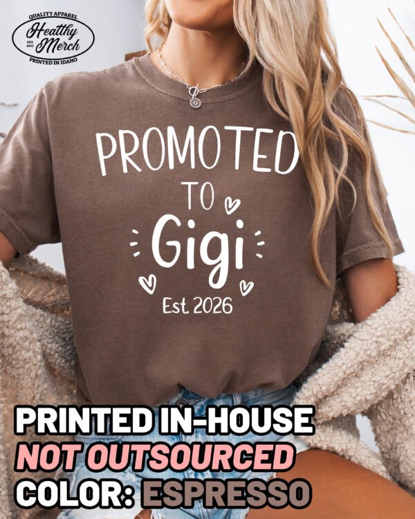 Custom Promoted to Gigi Shirt Comfort Colors Grandma Tee