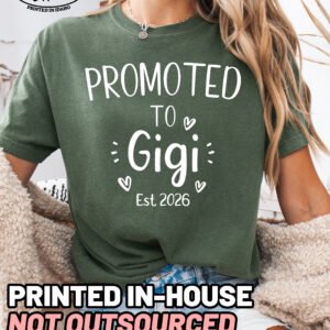Custom Promoted to Gigi Shirt Comfort Colors Grandma Tee