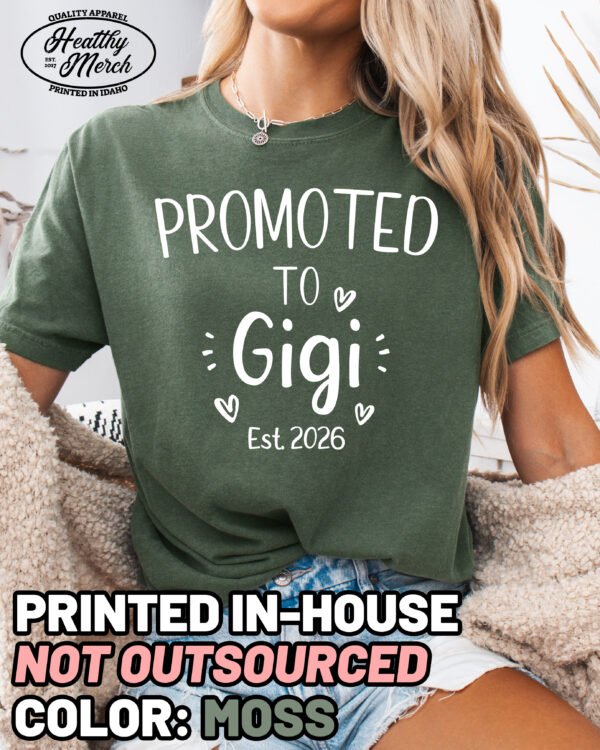 Custom Promoted to Gigi Shirt Comfort Colors Grandma Tee