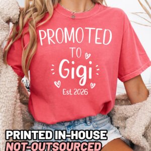 Custom Promoted to Gigi Shirt Comfort Colors Grandma Tee - Image 5