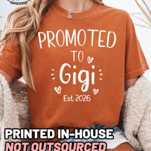 Custom Promoted to Gigi Shirt Comfort Colors Grandma Tee - Image 6