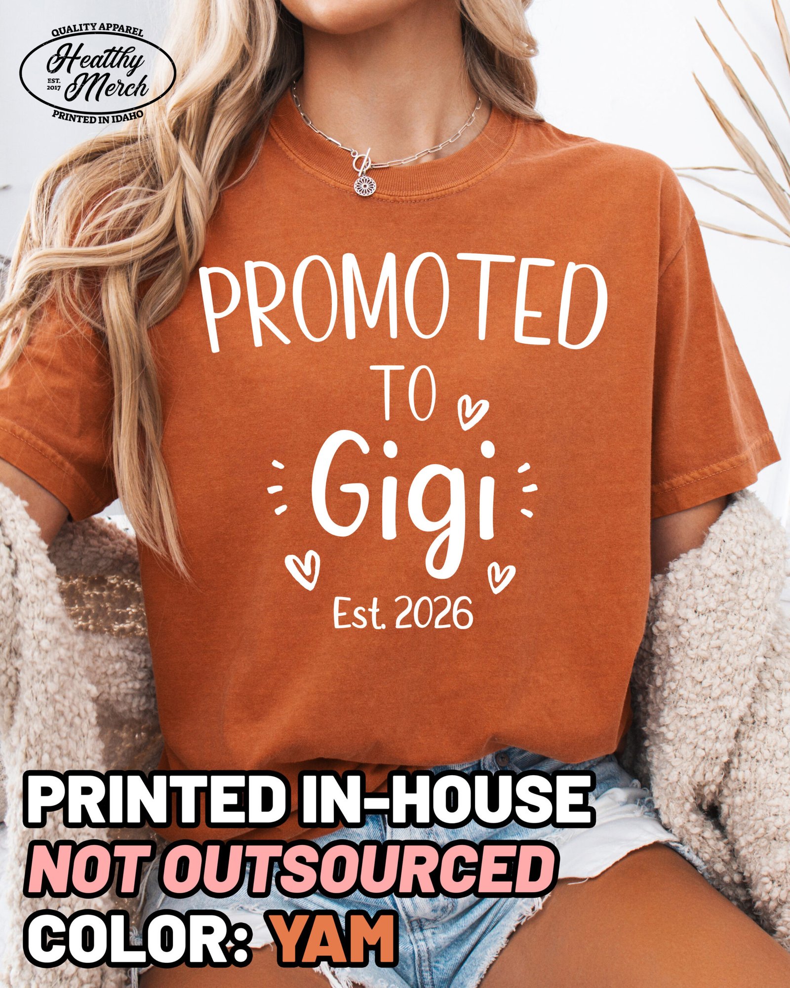 Custom Promoted to Gigi Shirt Comfort Colors Grandma Tee - Image 6
