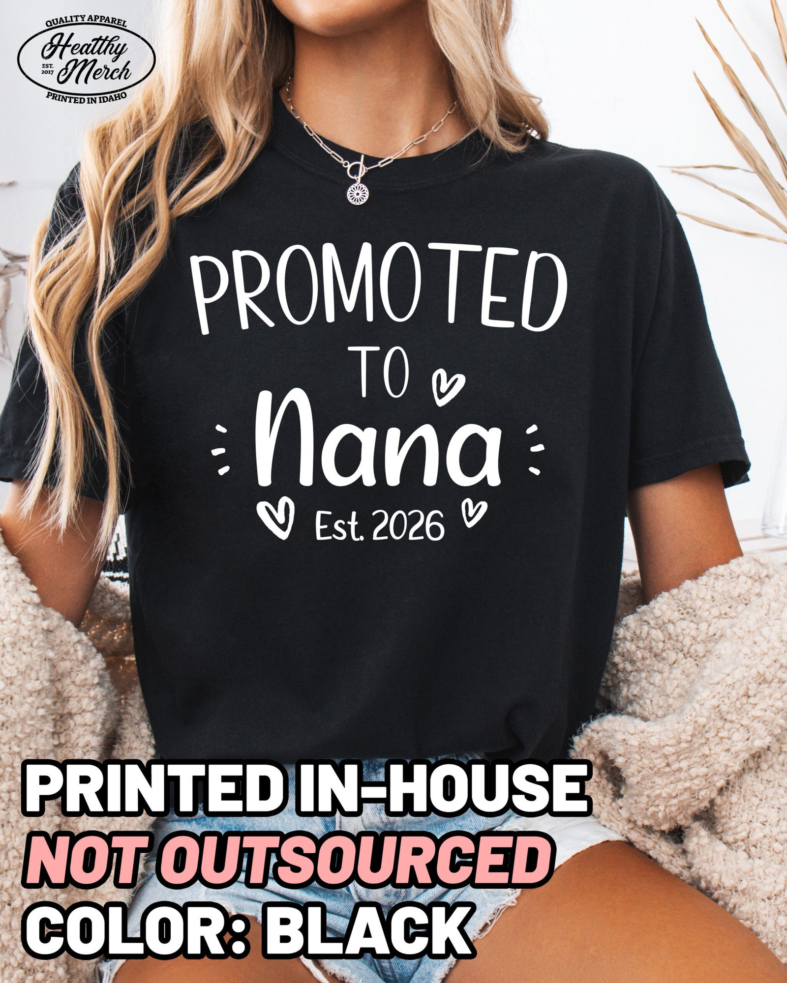 Custom Promoted to Nana Shirt Comfort Colors Grandma Tee - Image 11