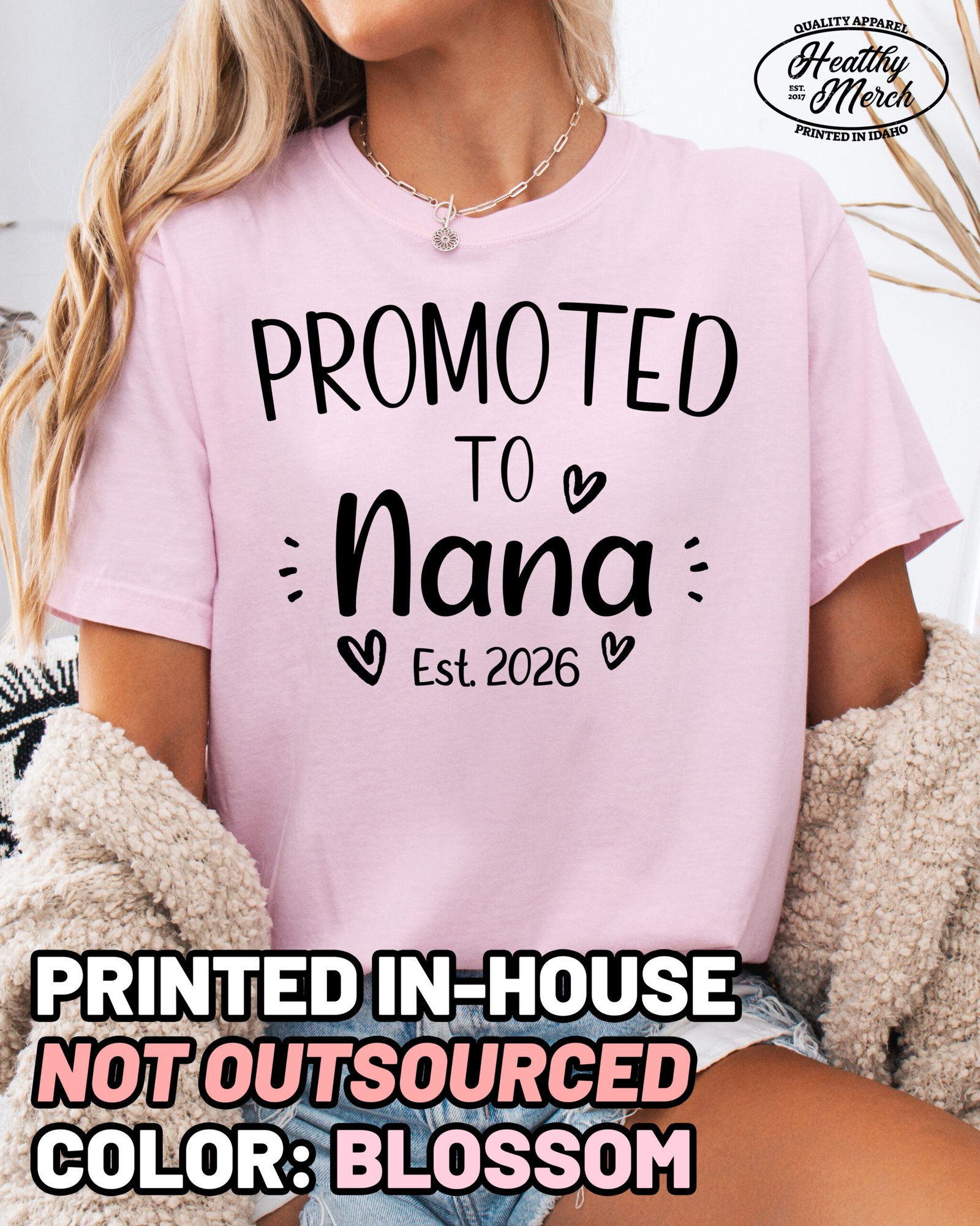 Custom Promoted to Nana Shirt Comfort Colors Grandma Tee - Image 5